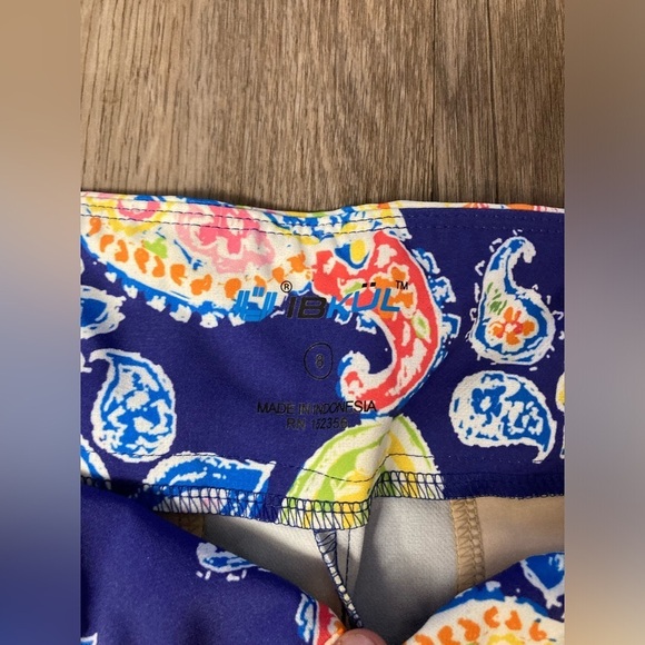 IBKUL Sharon Shorts 8 Paisley Navy Multi Pull On Golf NWT - Picture 6 of 12